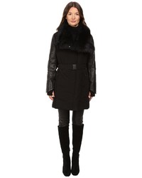 Lamarque Kennedy Belted Down Coat W Shearling Leather Coat