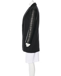 The Row Leather Accented Wool Coat