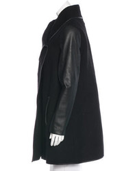 Mackage Leather Accented Wool Coat