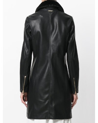 Twin-Set Leather Effect Fitted Coat