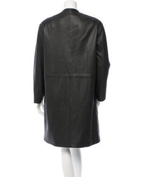 The Row Leather Open Front Coat