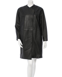 The Row Leather Open Front Coat
