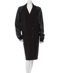 Alexander Wang Leather Trimmed Longline Coat