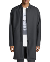 Helmut Lang Long Leather Zip Front Coat