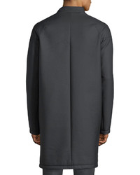 Helmut Lang Long Leather Zip Front Coat