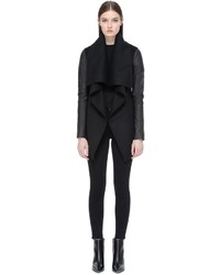 Mackage Vane Luxe Wool Waterfall Collar Jacket In Black
