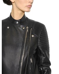 Givenchy Nappa Leather Felted Wool Biker Coat