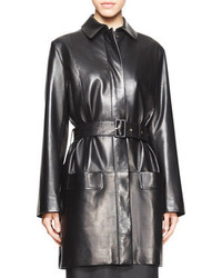 The Row Parkan Belted Leather Coat