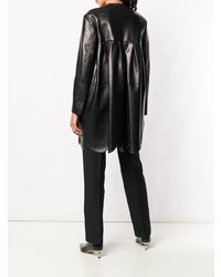Valentino Scalloped Leather Coat