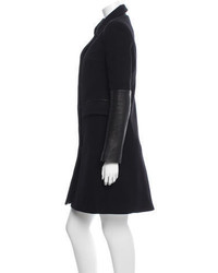 Diane von Furstenberg Sterling Leather Panel Coat