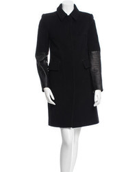 Diane von Furstenberg Sterling Leather Panel Coat