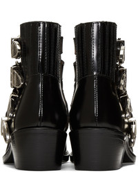 Toga Pulla Black Western Buckle Boots