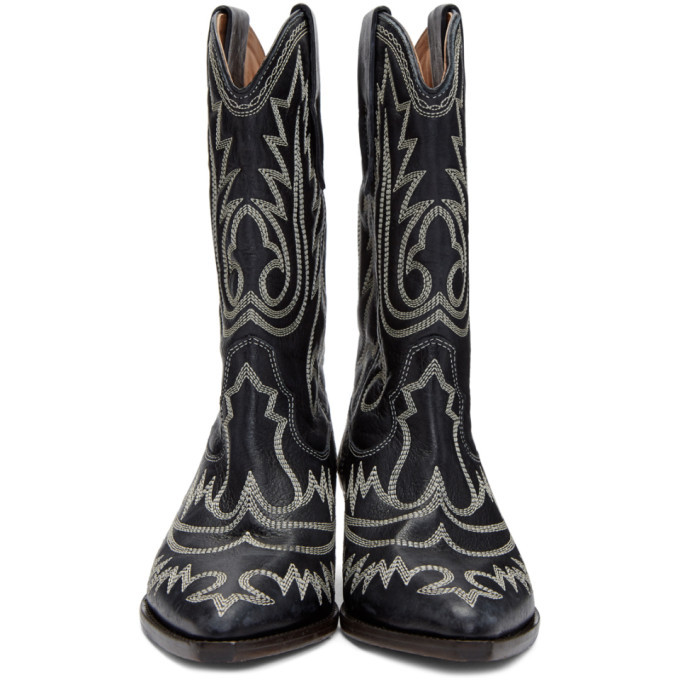 Isabel Marant Black Western Stitch Duerto Boots, $427 | SSENSE | Lookastic