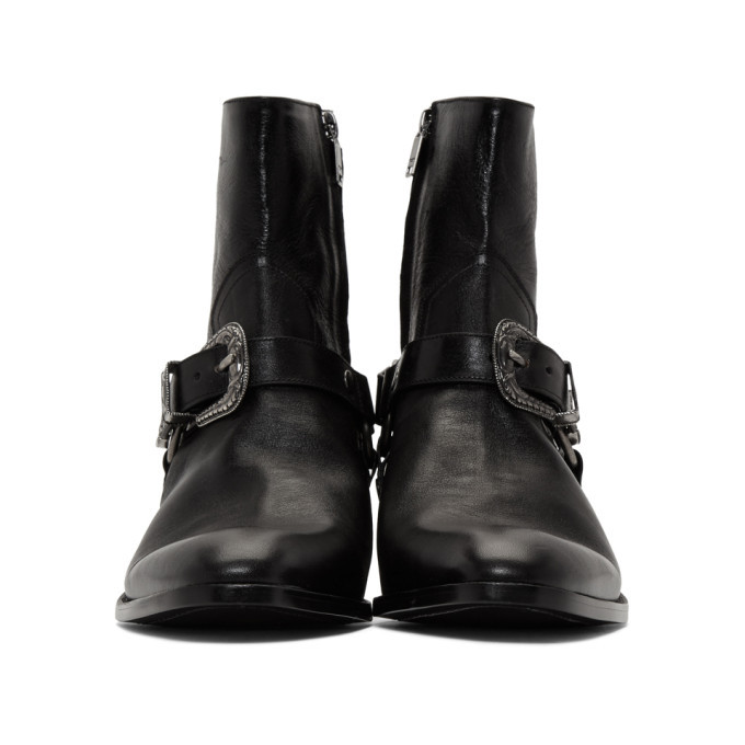 black Wyatt 40 leather boots