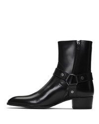 Saint Laurent Black Wyatt Harness Boots