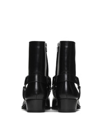 Saint Laurent Black Wyatt Harness Boots