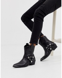 Steve Madden Gallow Black Leather Western Boot