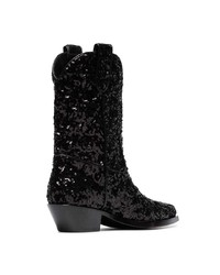 Dolce & Gabbana Gaucho 40 Sequined Cowboy Boots