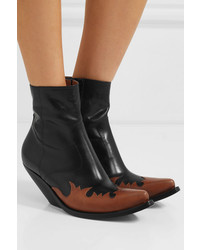 Vetements Kick Ass Two Tone Leather Ankle Boots