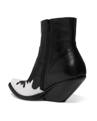 Vetements Kick Ass Two Tone Leather Ankle Boots