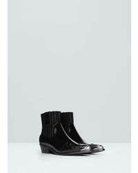 Mango Outlet Leather Cowboy Ankle Boots