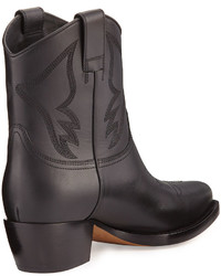 Valentino Leather Cowboy Boots Black