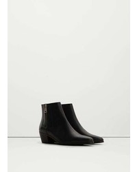 Mango Outlet Leather Western Ankle Boots