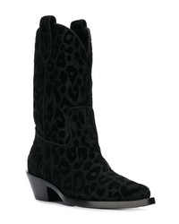 Dolce & Gabbana Leopard Print Cowboy Boots