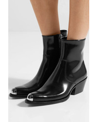 Calvin Klein 205W39nyc Tex Chiara Med Glossed Leather Ankle Boots