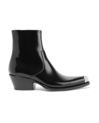 Calvin Klein 205W39nyc Tex Chiara Med Glossed Leather Ankle Boots