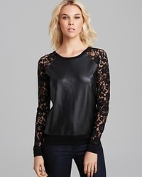 Bailey 44 Sweatshirt Faux Leather And Lace