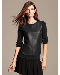 Banana Republic Faux Leather Front Crew