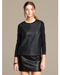 Banana Republic Faux Leather Pullover