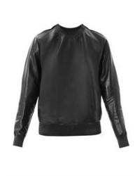 Givenchy Zipped Shoulder Leather Sweatshirt