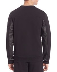 Les Benjamins Long Sleeved Leather Paneled Pullover