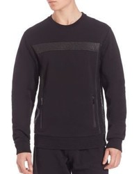 Les Benjamins Long Sleeved Leather Paneled Pullover