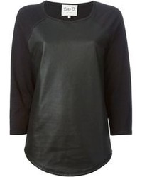 Sea Leather Panel Sweatshirt