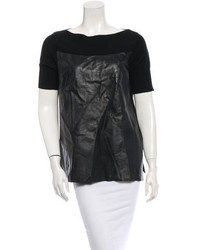 Robert Rodriguez Cashmere Leather Top