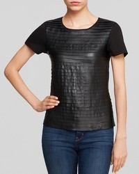 Calvin Klein Faux Leather Tier Front Tee