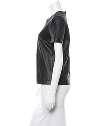 Anine Bing Perforated Leather T Shirt