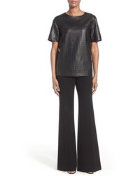 Lafayette 148 New York Rylan Perforated Leather Top