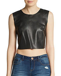 Bailey 44 Kwaito Perforated Faux Leather Crop Top