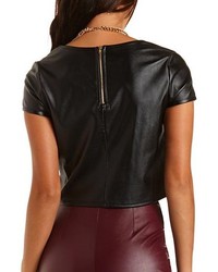Charlotte Russe Boxy Faux Leather Crop Top