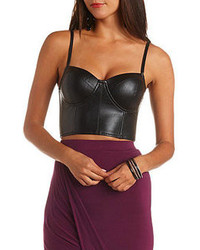 Charlotte Russe Faux Leather Bustier, $25, Charlotte Russe