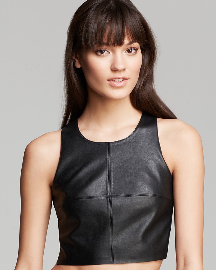 Bailey 44 Crop Top Talk To Me Faux Leather, $139, Bloomingdale's