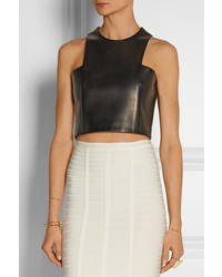Balmain Cropped Leather Top