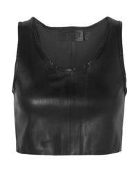 Sprwmn Cropped Leather Top
