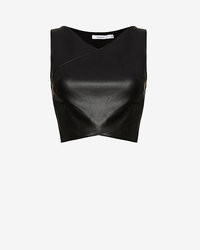 Bailey 44 Cross Front Leather Like Crop Top