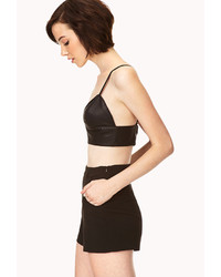 Forever 21 Daring Faux Leather Crop Top