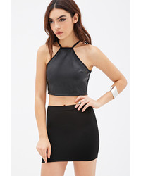 Forever 21 Faux Leather Front Crop Top